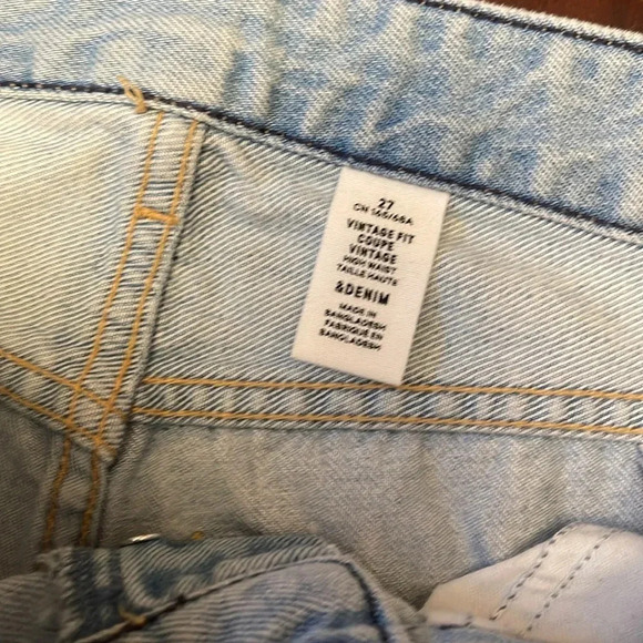 & Denim stonewashed straight jeans size 27 - Picture 2 of 5